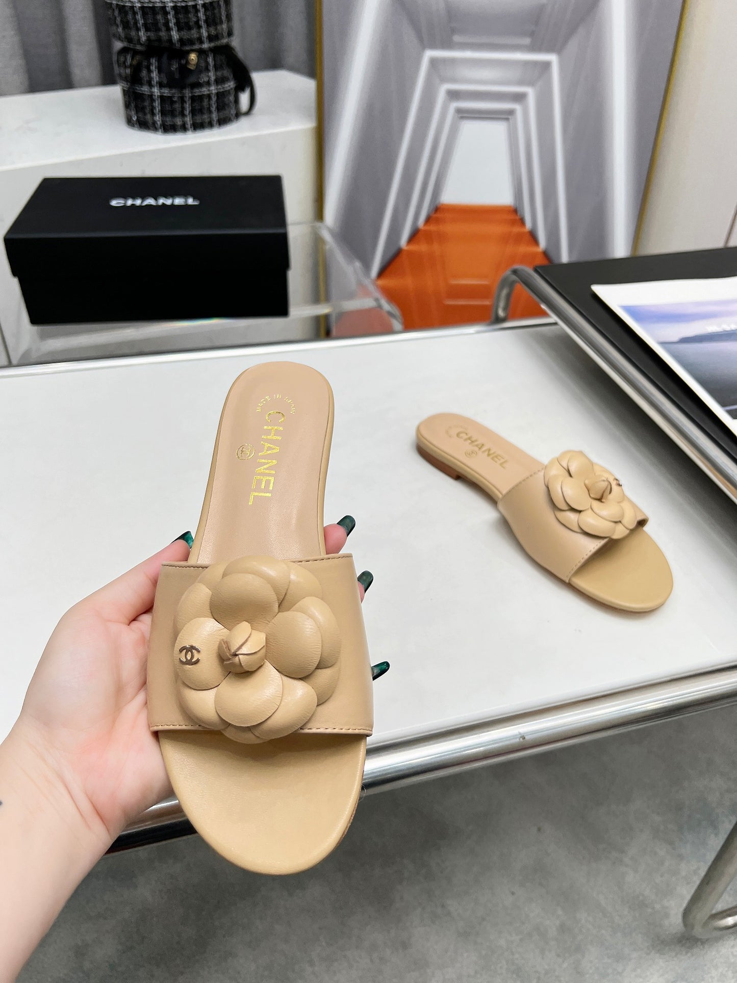 CHANEL Sheepskin Slide & Hollow Sandals – Customizable Luxury