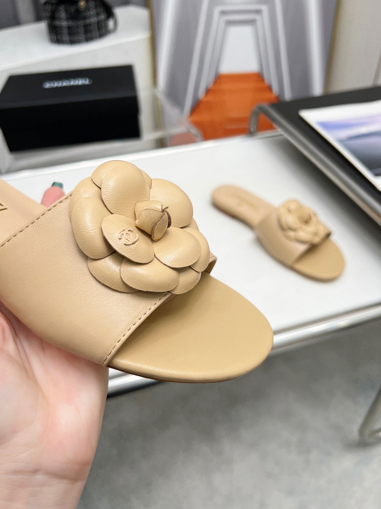CHANEL Sheepskin Slide & Hollow Sandals – Customizable Luxury