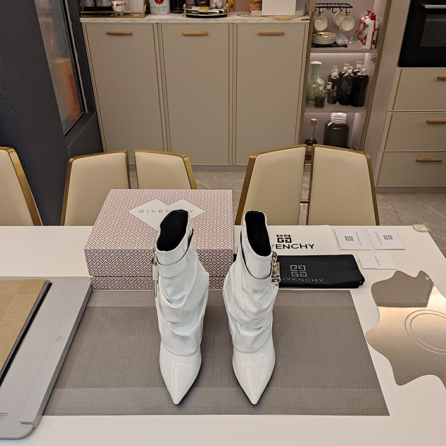 Givenchy 2024 FW Lock Charm Stiletto Boots – Limited High Heel Edition