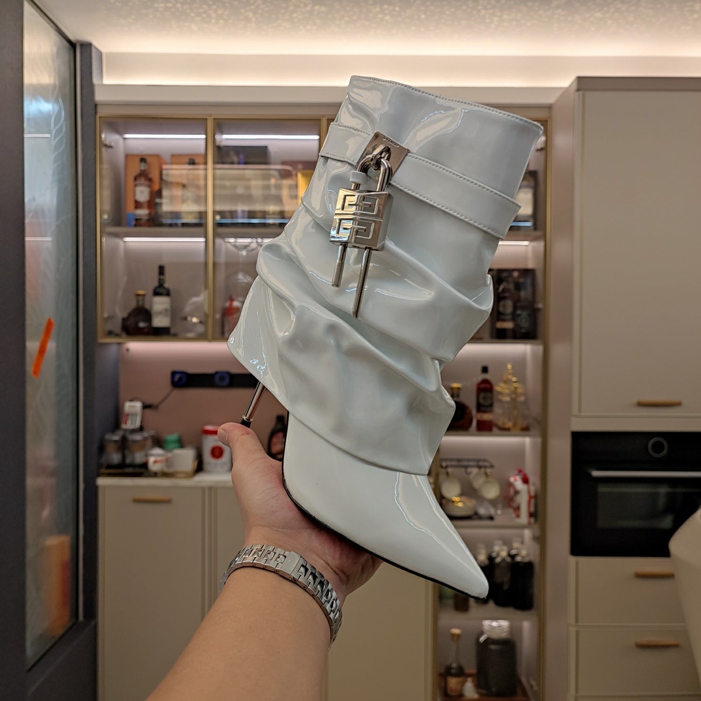 Givenchy 2024 FW Lock Charm Stiletto Boots – Limited High Heel Edition