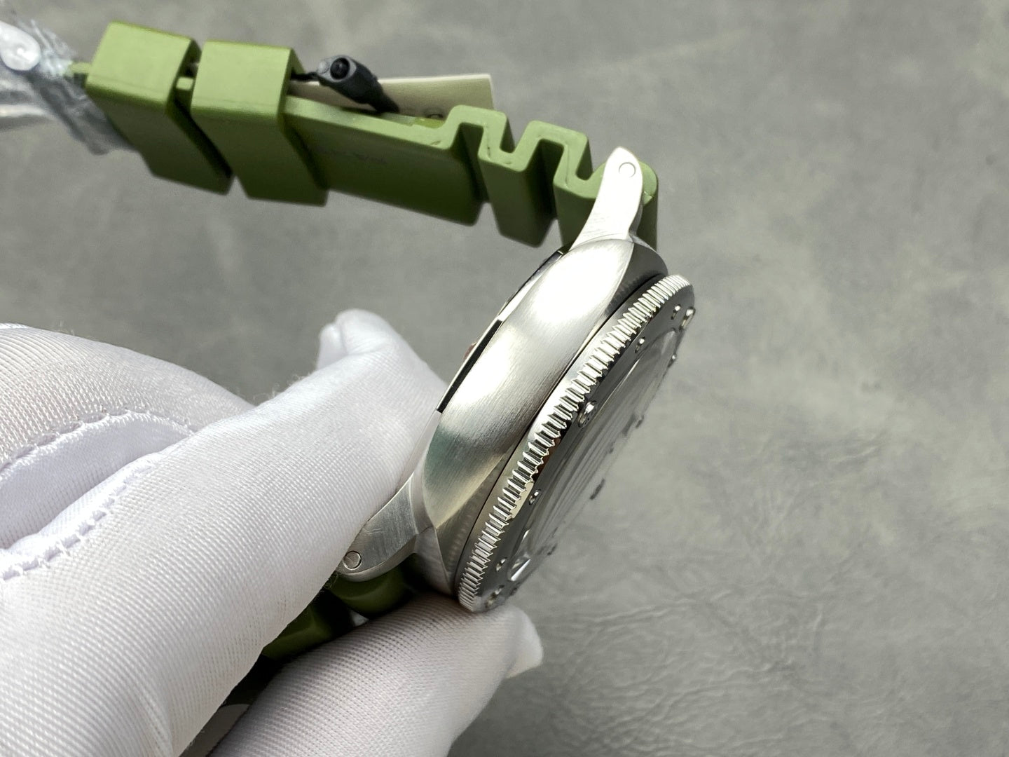 White Dial with Green Strap - 44mm
