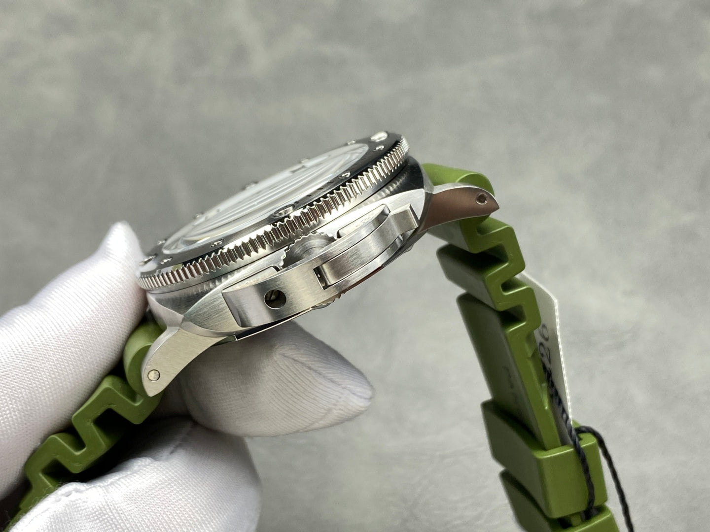 White Dial with Green Strap - 44mm