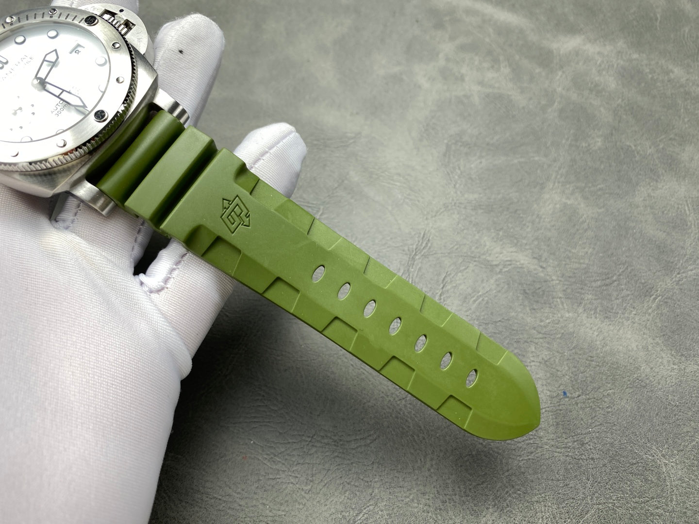 White Dial with Green Strap - 44mm