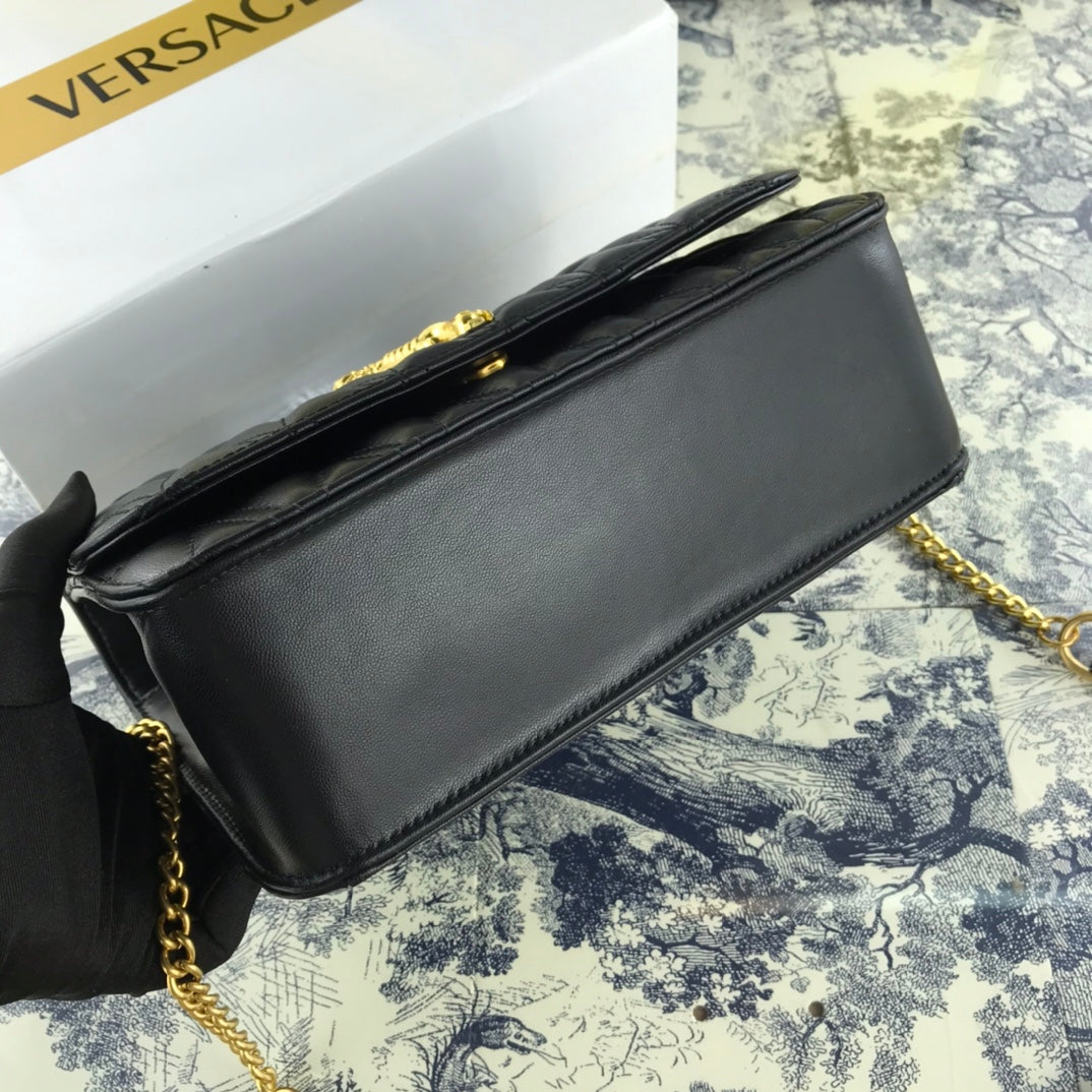 Virtus Quilted Leather Bag – Roman Power, Runway Elegance