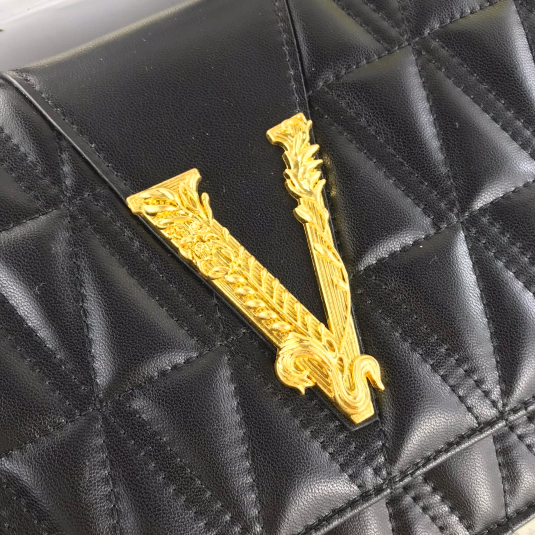 Virtus Quilted Leather Bag – Roman Power, Runway Elegance