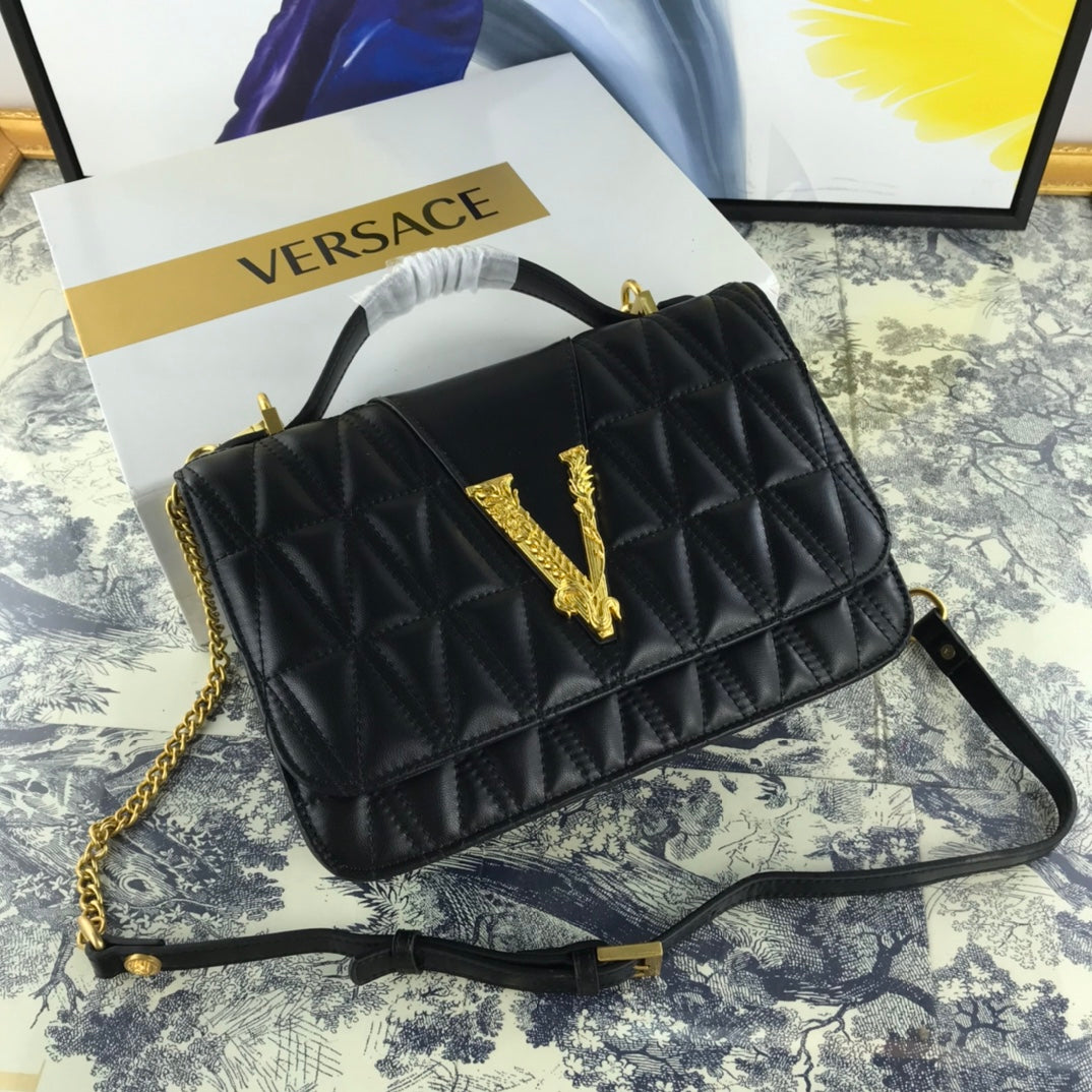 Virtus Quilted Leather Bag – Roman Power, Runway Elegance