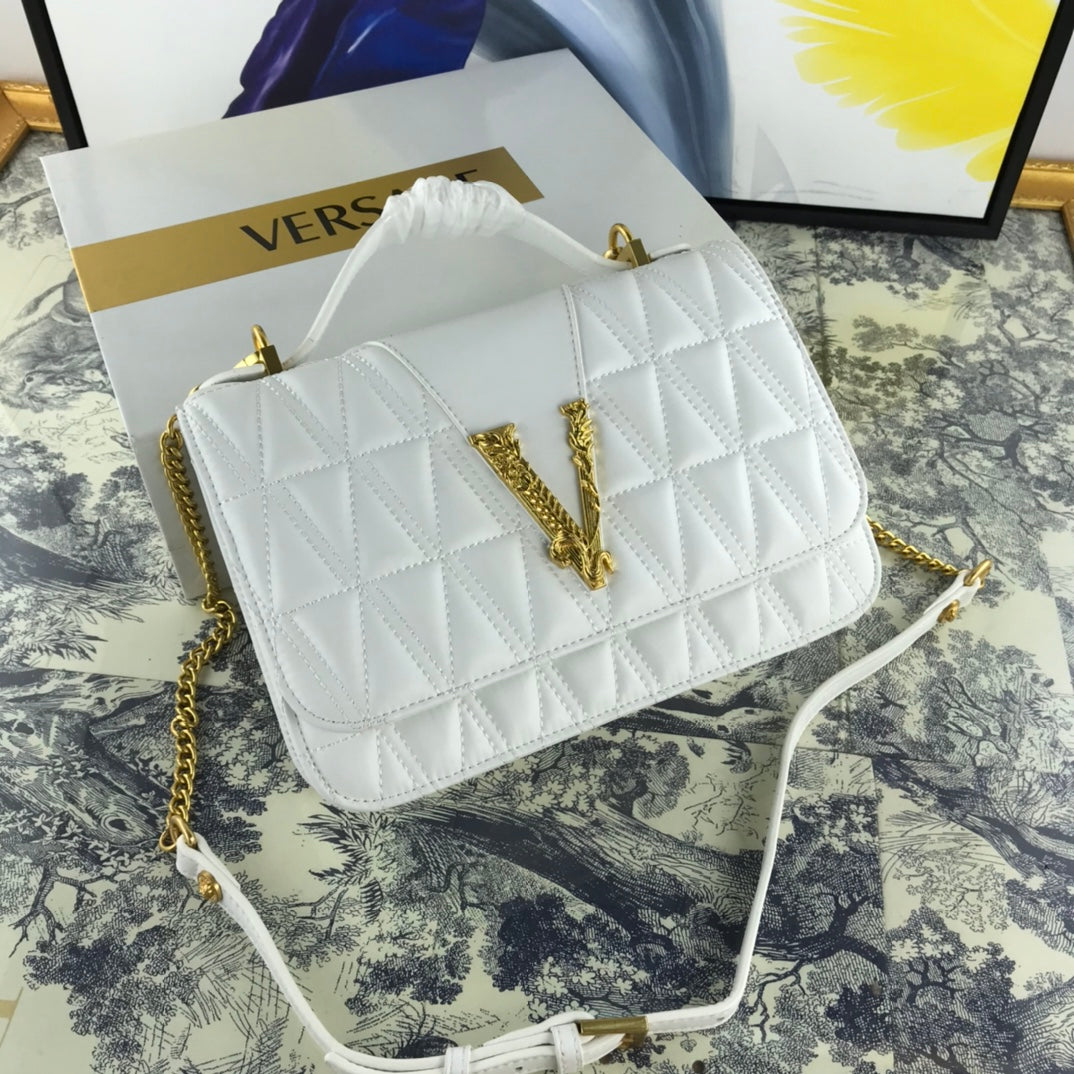 Virtus Quilted Leather Bag – Roman Power, Runway Elegance