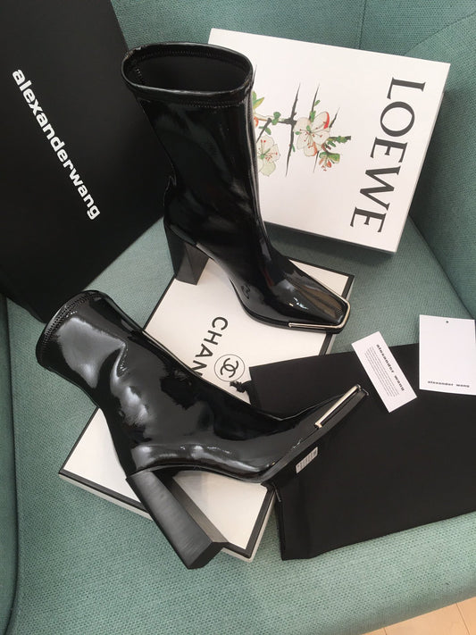 Alexander Wang AW Patent Stretch High-Heel Boots – Fall/Winter Must-Have