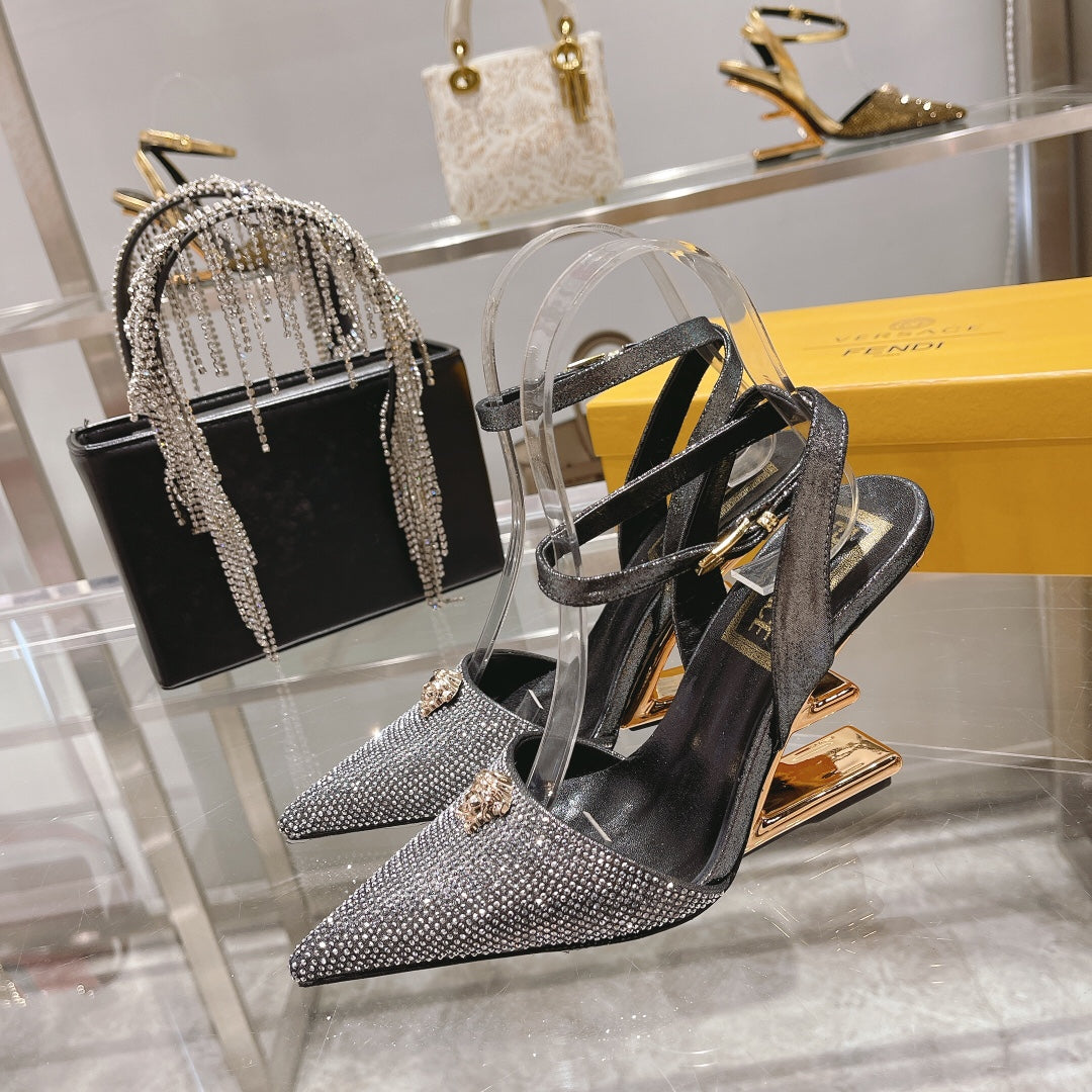 Fendi x Versace Medusa Crystal Heel – SS High-End Runway Edition
