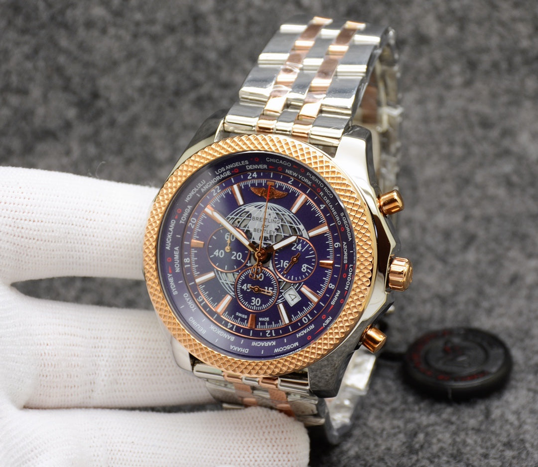 Breitling Classic Men’s Watch – Polished Steel Case &amp; Imported Movement