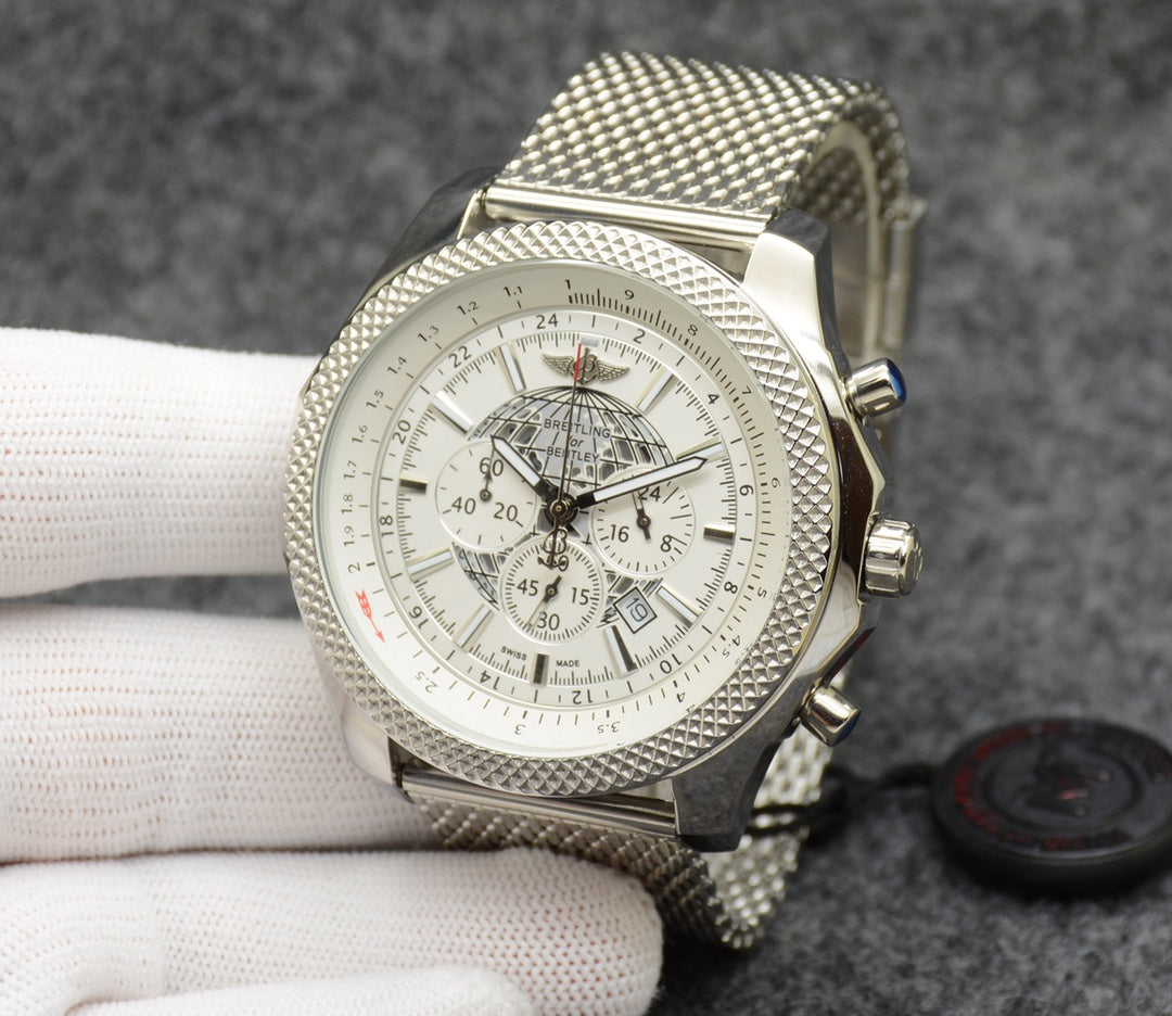 Breitling Classic Men’s Watch – Polished Steel Case &amp; Imported Movement