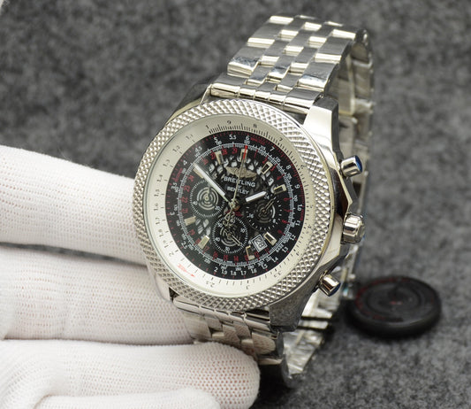 Breitling Classic Men’s Watch – Polished Steel Case &amp; Imported Movement