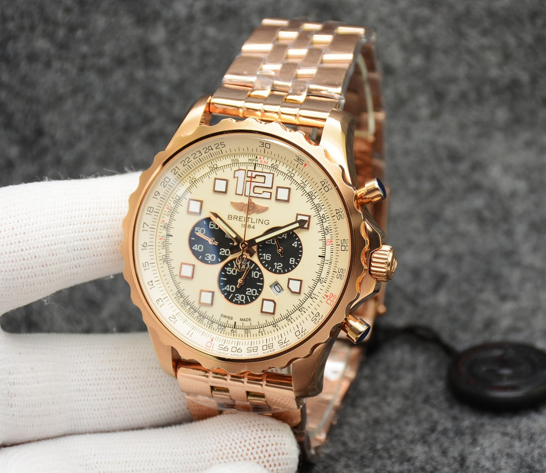 Breitling Classic Men’s Watch – Stainless Steel Case &amp; Multi-Function Movement