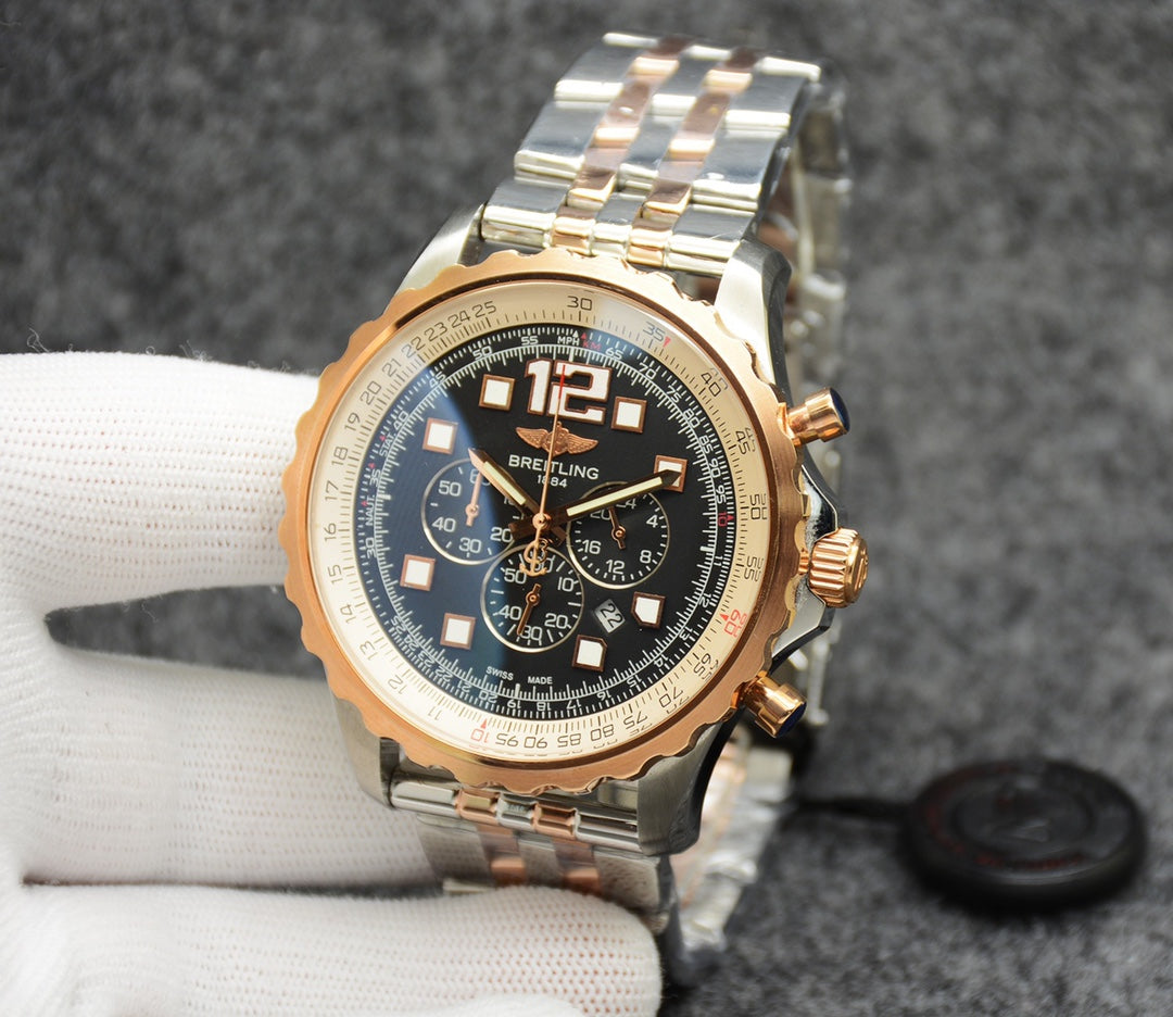 Breitling Classic Men’s Watch – Stainless Steel Case &amp; Multi-Function Movement