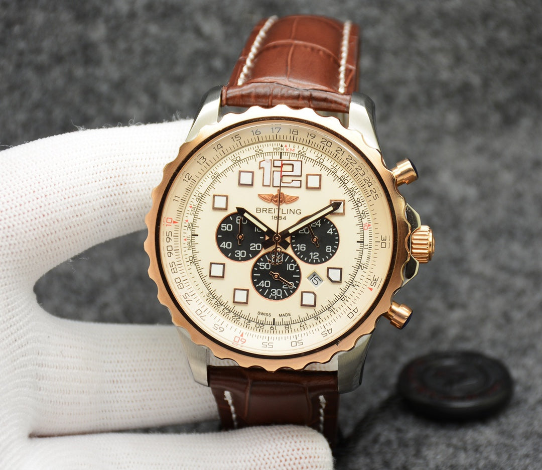 Breitling Classic Men’s Watch – Stainless Steel Case &amp; Multi-Function Movement