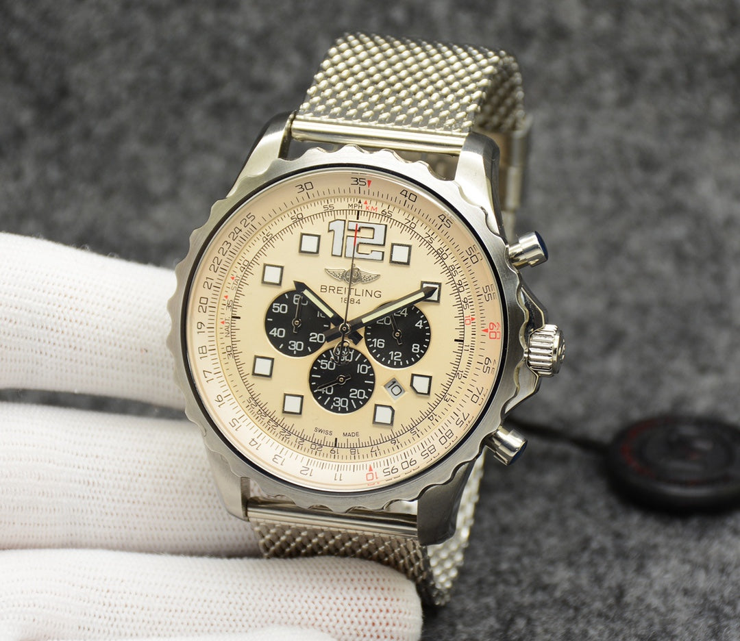 Breitling Classic Men’s Watch – Stainless Steel Case &amp; Multi-Function Movement
