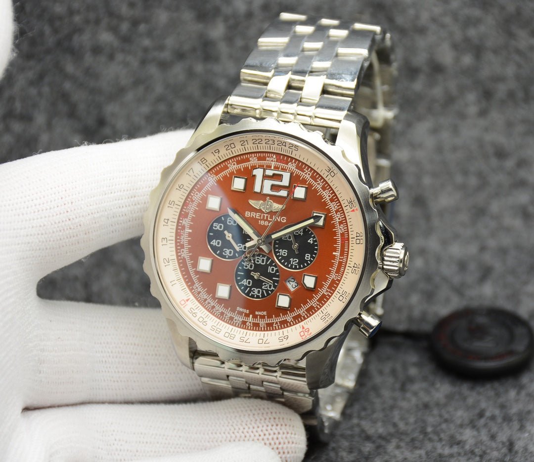 Breitling Classic Men’s Watch – Stainless Steel Case &amp; Multi-Function Movement