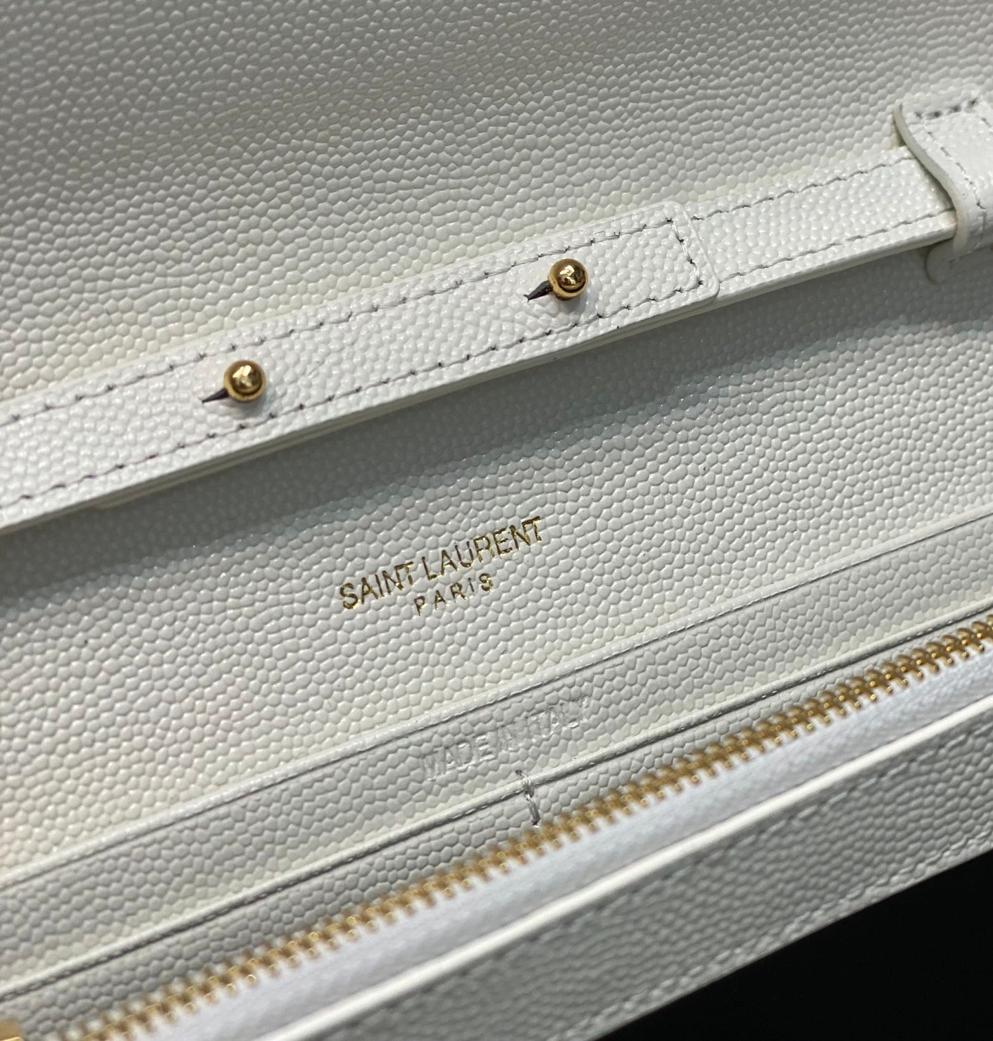 YSL 360452 White & Gold Chain Crossbody Bag