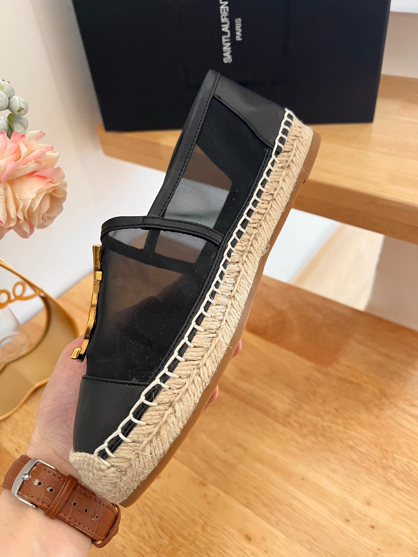 Saint Laurent Early Spring Mesh Logo Espadrilles