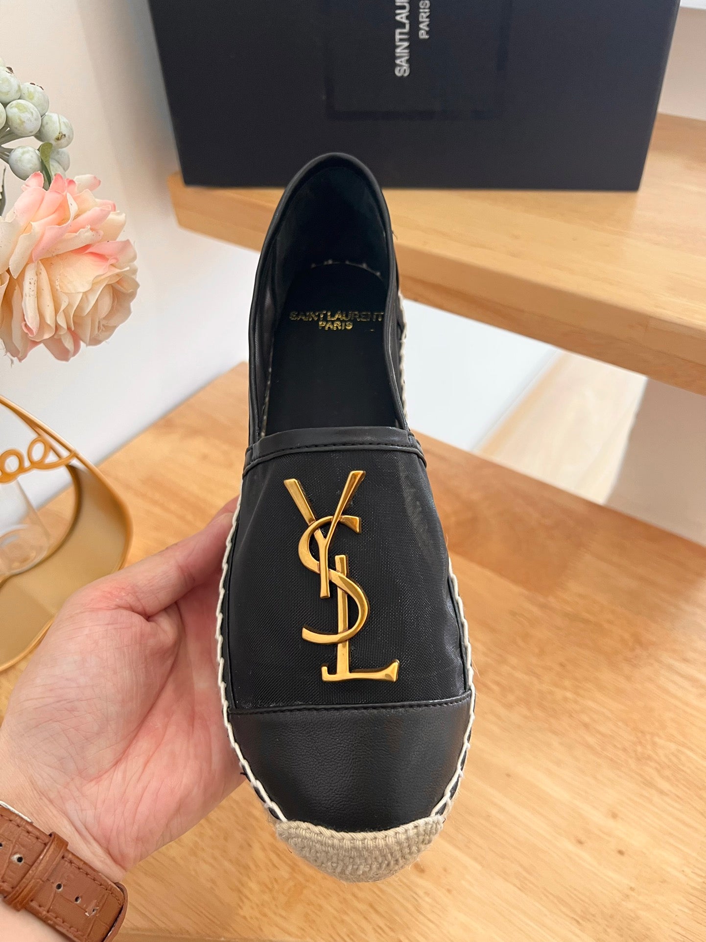 Saint Laurent Early Spring Mesh Logo Espadrilles