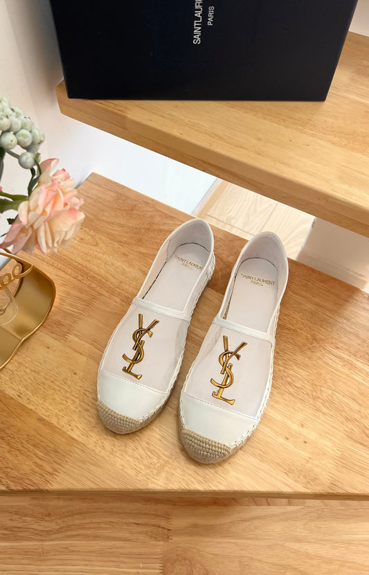 YSL Early Spring Logo Mesh Espadrilles