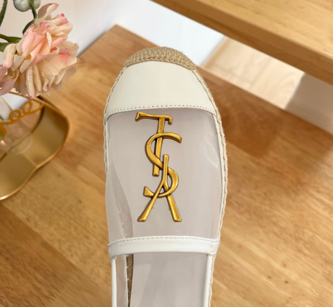YSL Early Spring Logo Mesh Espadrilles