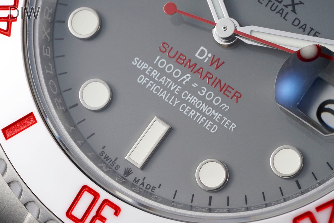 Submariner Parakeet – Custom White Ceramic Bezel & Grey Dial