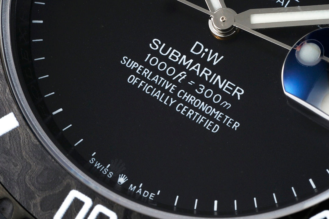 Submariner Parakeet – Custom Full Black Enamel Dial & Carbon Bezel