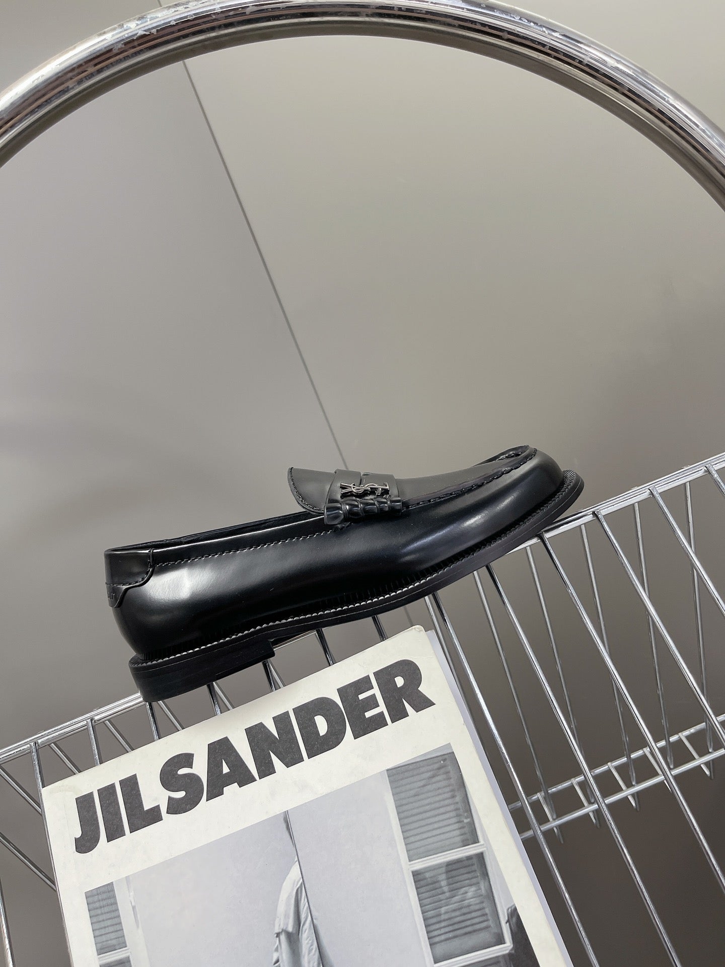 YSL-Inspired Classic Leather Loafers with Signature Hardware