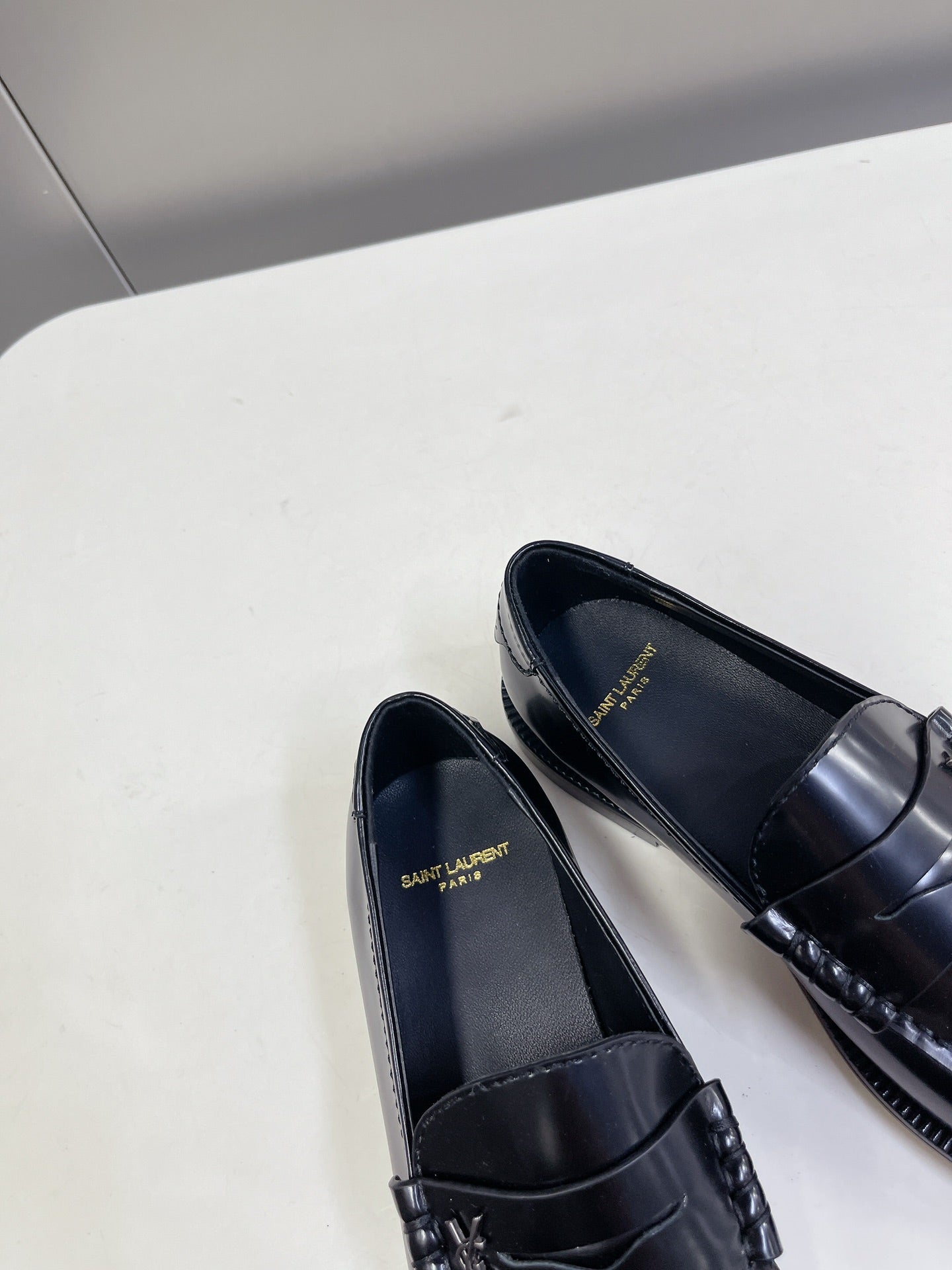 YSL-Inspired Classic Leather Loafers with Signature Hardware