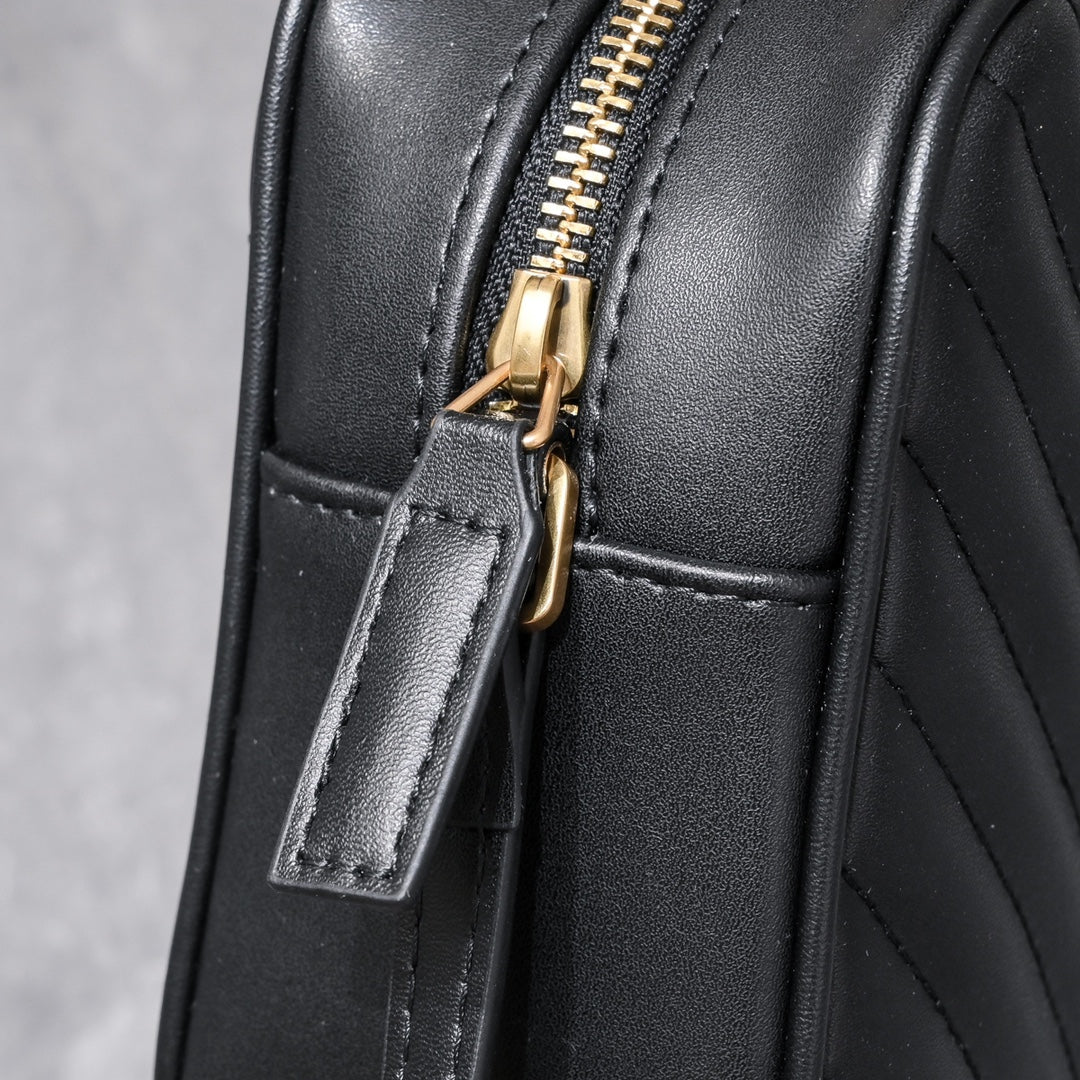 Lou Camera Bag –  Leather with Hardware | 100% Italian Calfskin