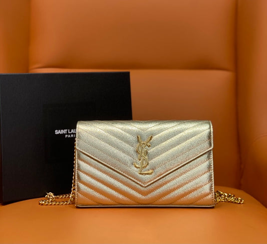 YSL 360452 Light Gold Chain Crossbody Bag