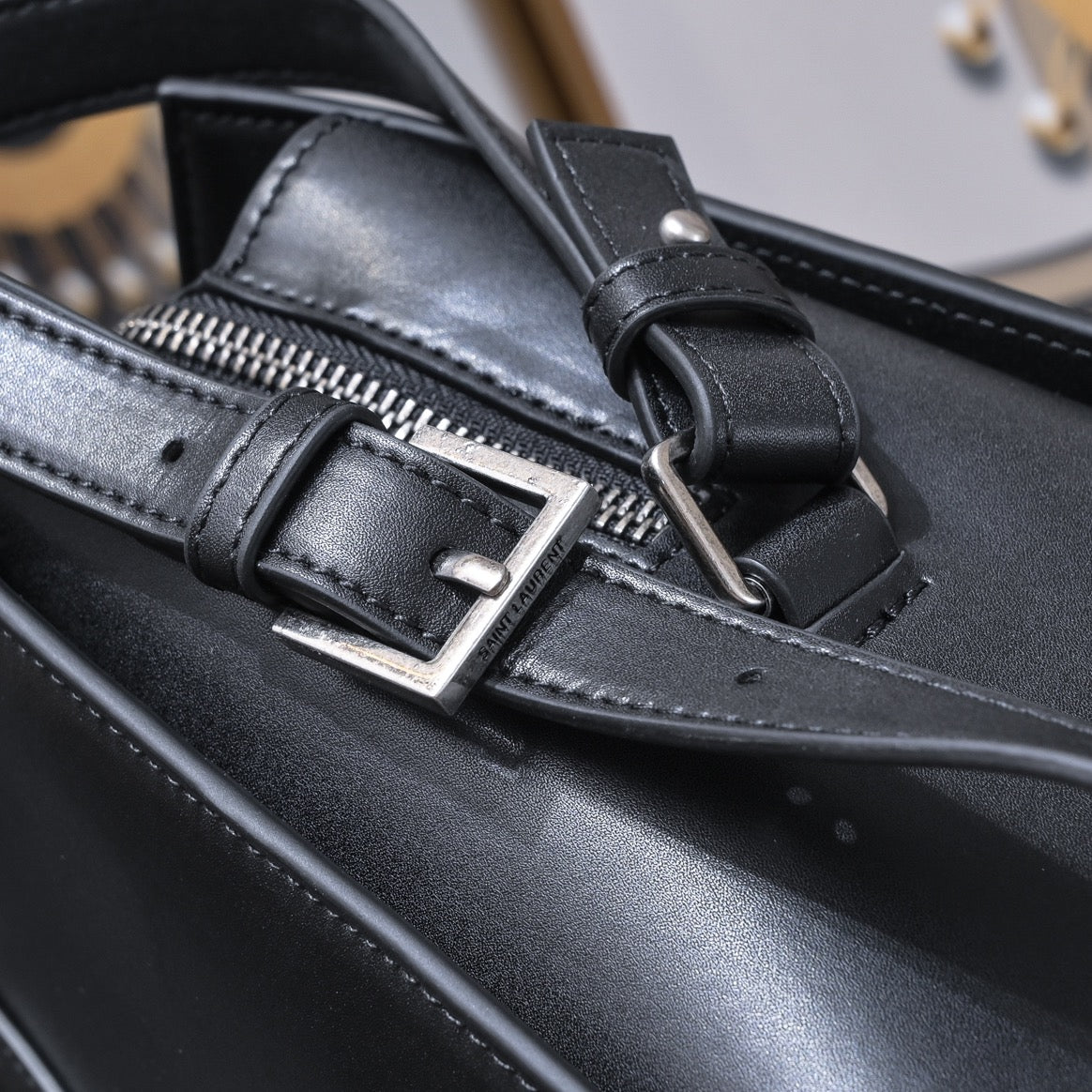 Premium Calfskin Structured Shopping Bag – 3-Way Carry