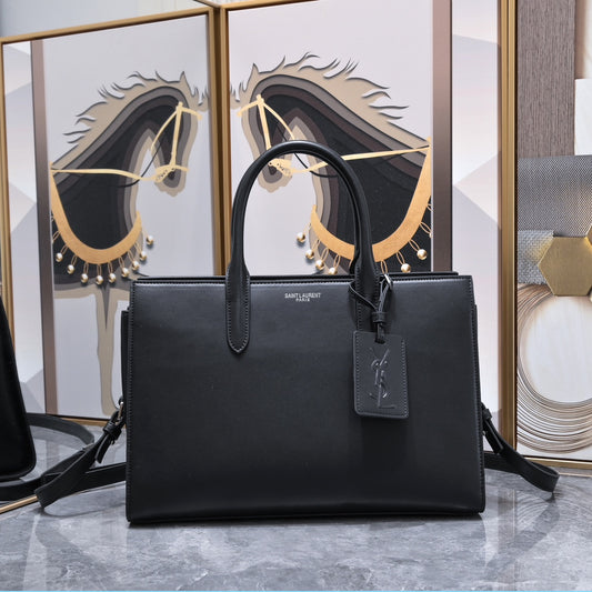 Premium Calfskin Structured Shopping Bag – 3-Way Carry