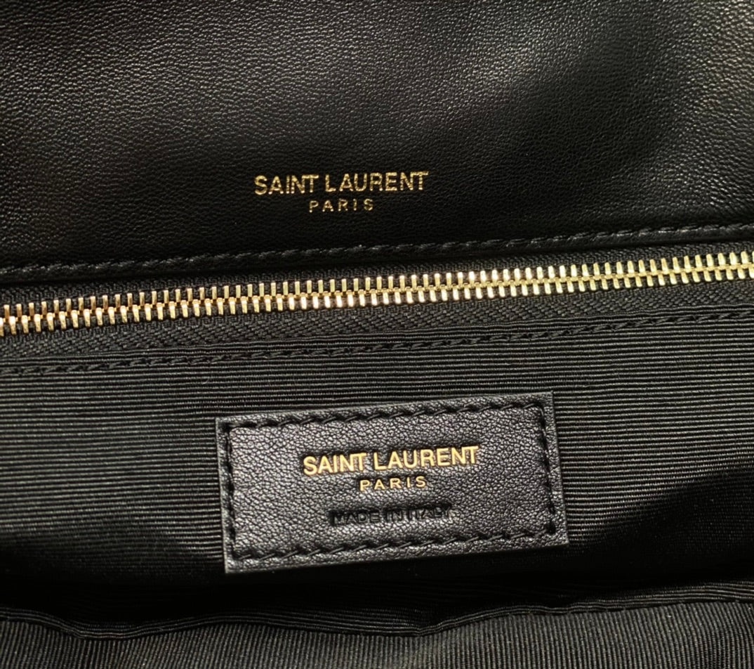YSL CALYPSO 734153 Chain Bag – Italian Lambskin in Black & White