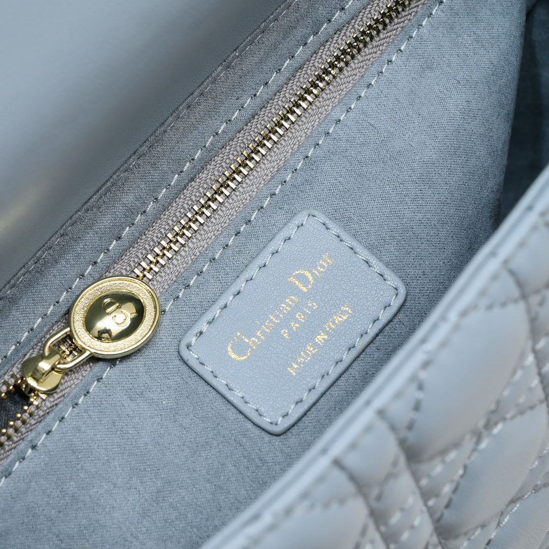 Lady ABCDior Lambskin Bag – Black, White, Pink & Gray | Cannage Quilting + Enamel Charms