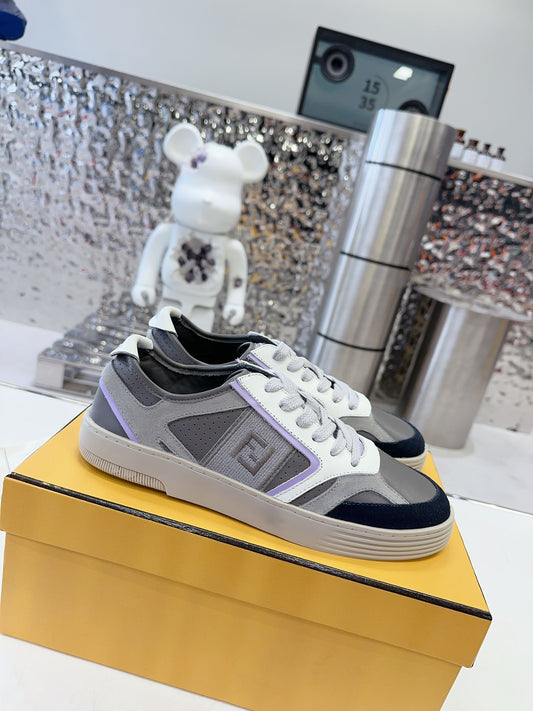 FENDI Unisex Premium Leather Sneakers