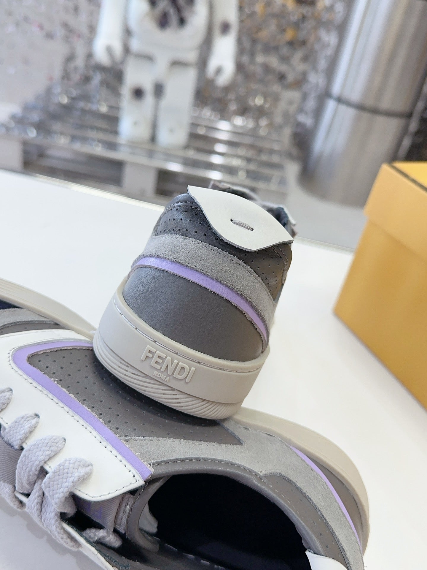 FENDI Unisex Premium Leather Sneakers