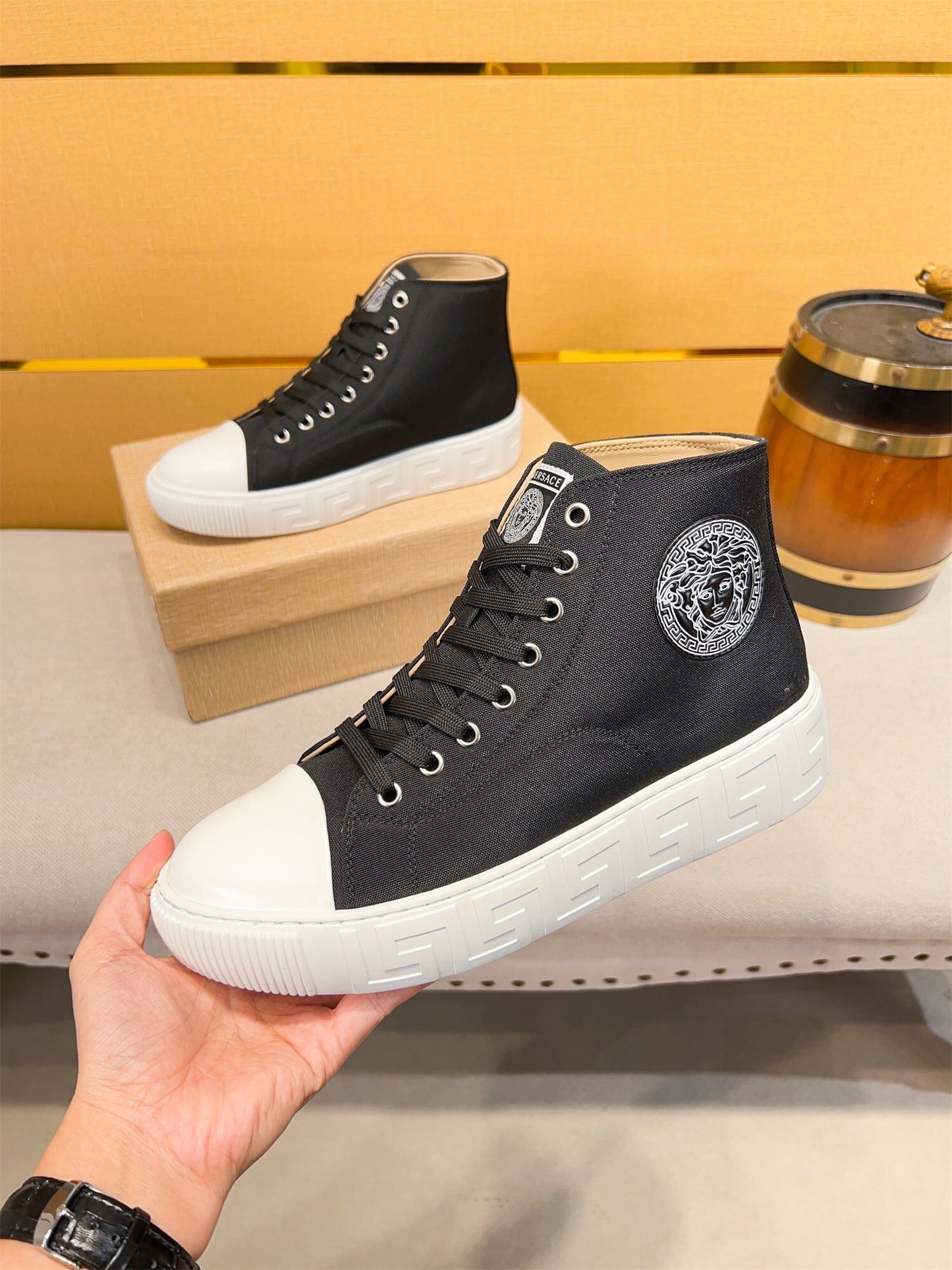 Versace Classic High-Top Sneakers – Stylish Launch for Trendsetting Men