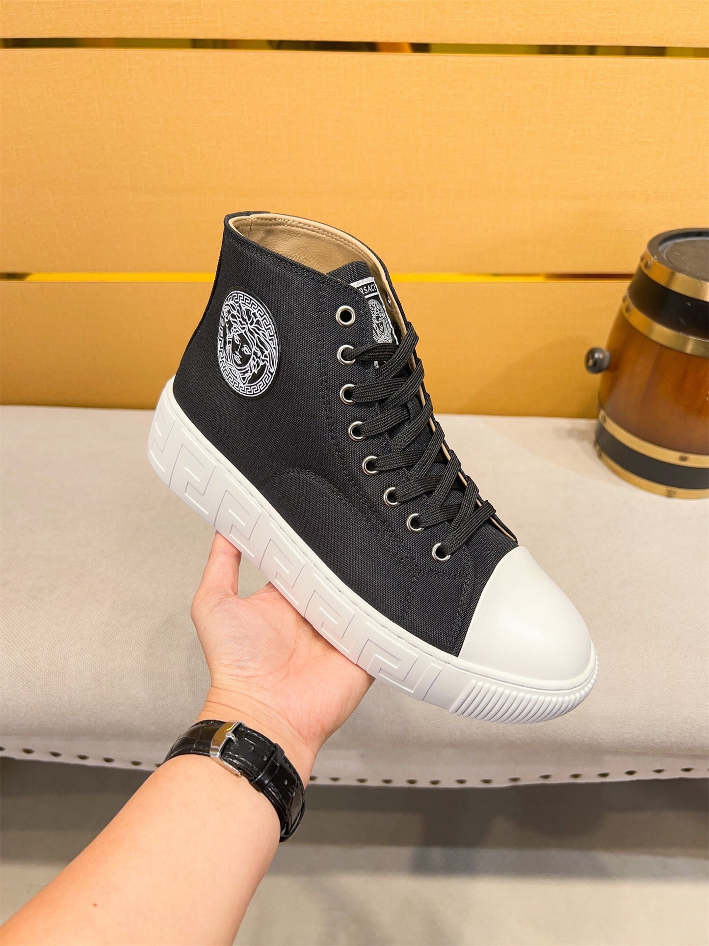 Versace Classic High-Top Sneakers – Stylish Launch for Trendsetting Men