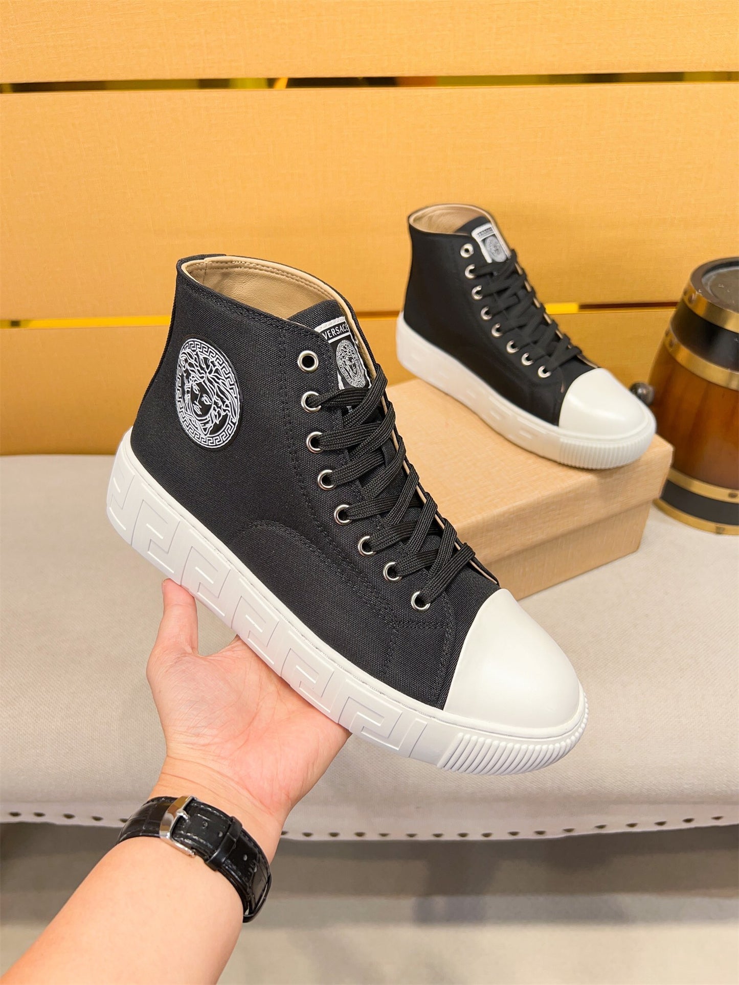 Versace Classic High-Top Sneakers – Stylish Launch for Trendsetting Men