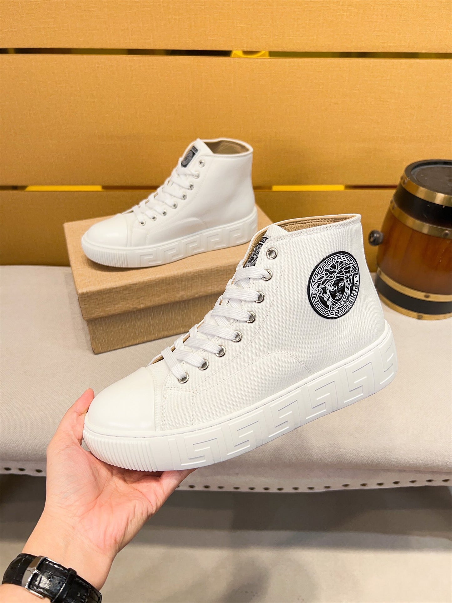 Versace High-Top Sneakers – Classic Launch for Stylish Men