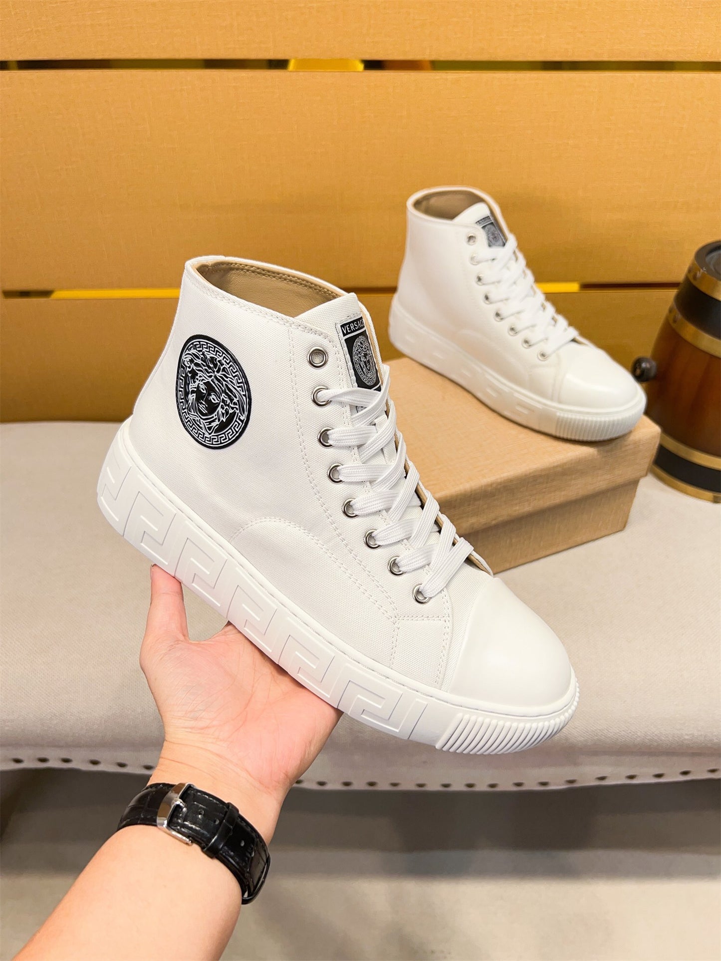 Versace High-Top Sneakers – Classic Launch for Stylish Men