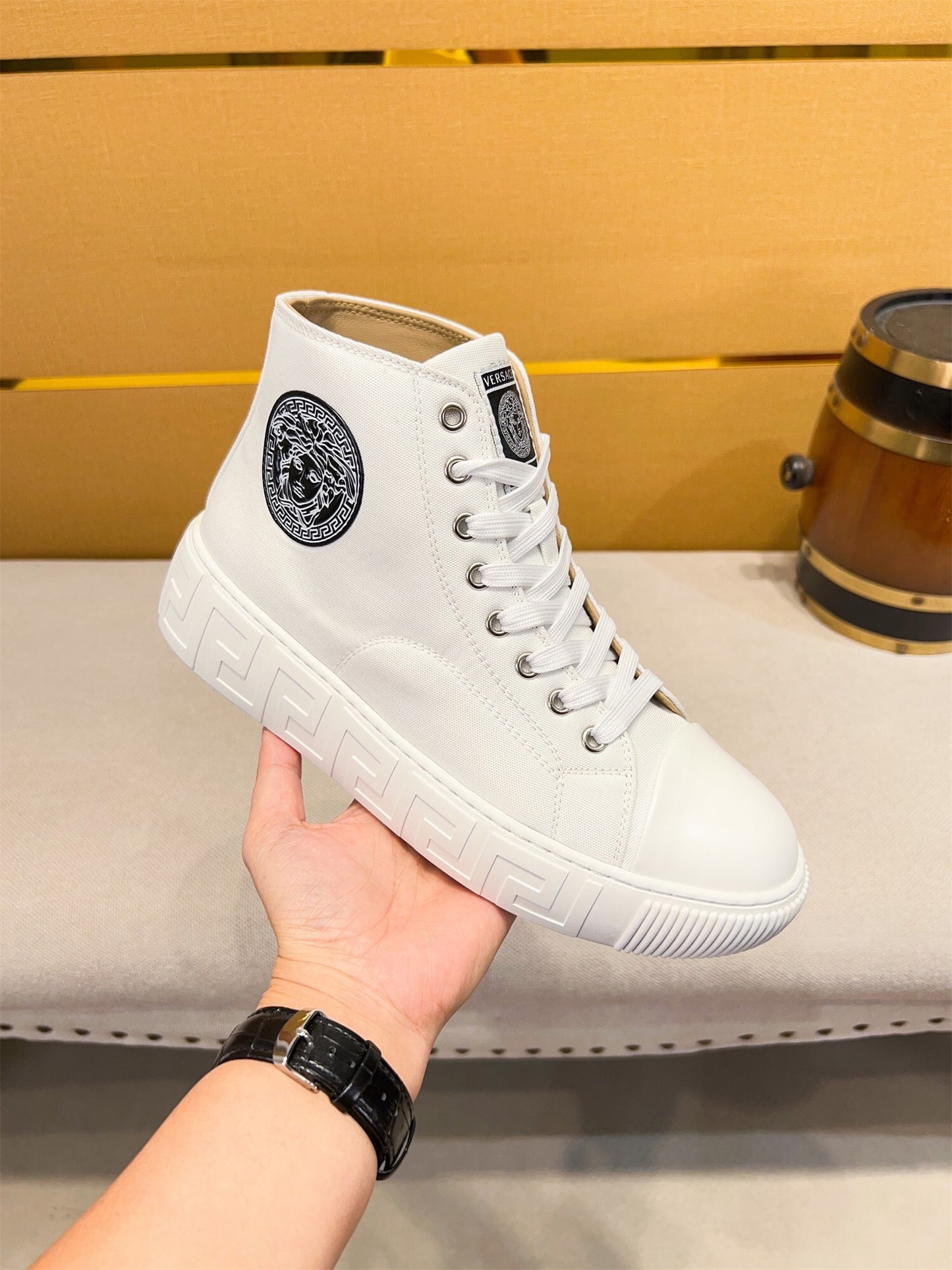 Versace High-Top Sneakers – Classic Launch for Stylish Men