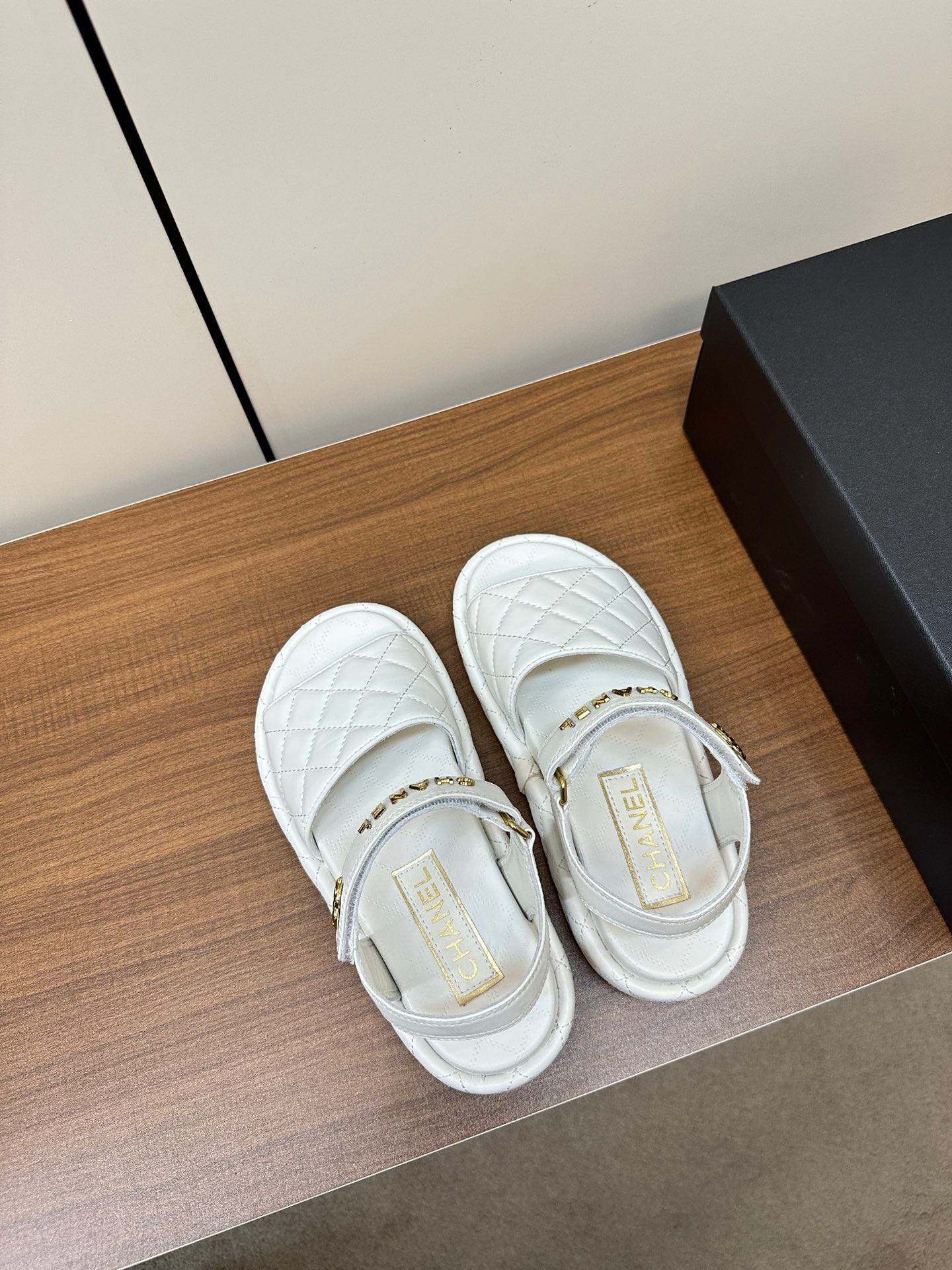 CHANEL Quilted Letter Sandals – Soft & Stylish