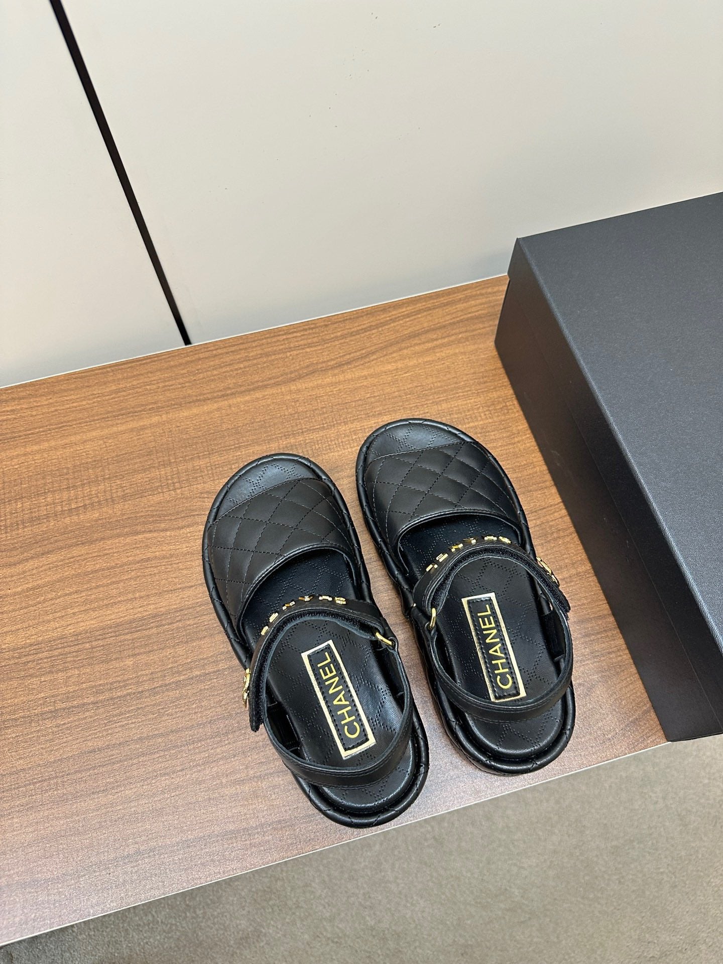 CHANEL Quilted Letter Sandals – Soft & Stylish