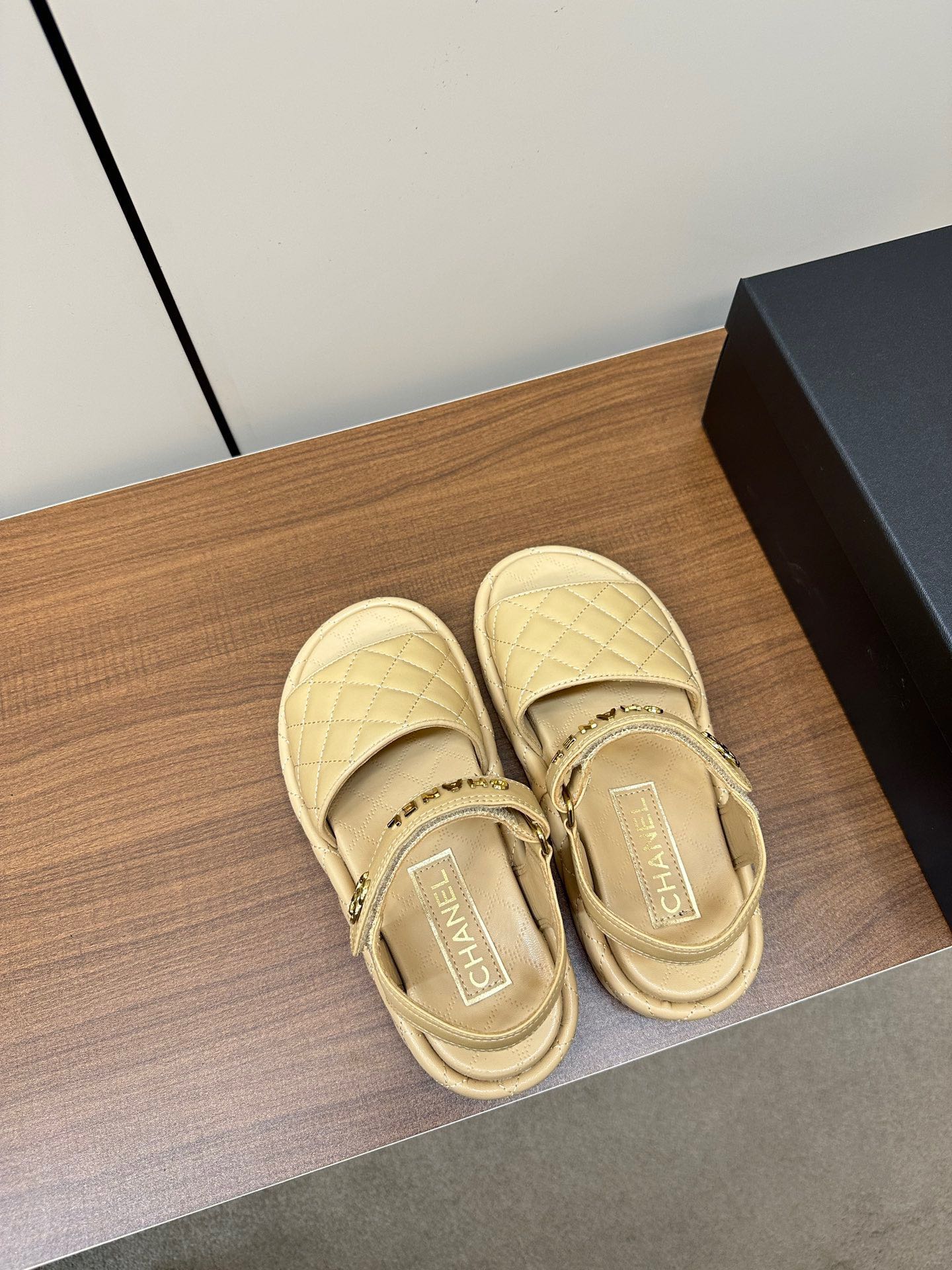 CHANEL Quilted Letter Sandals – Soft & Stylish