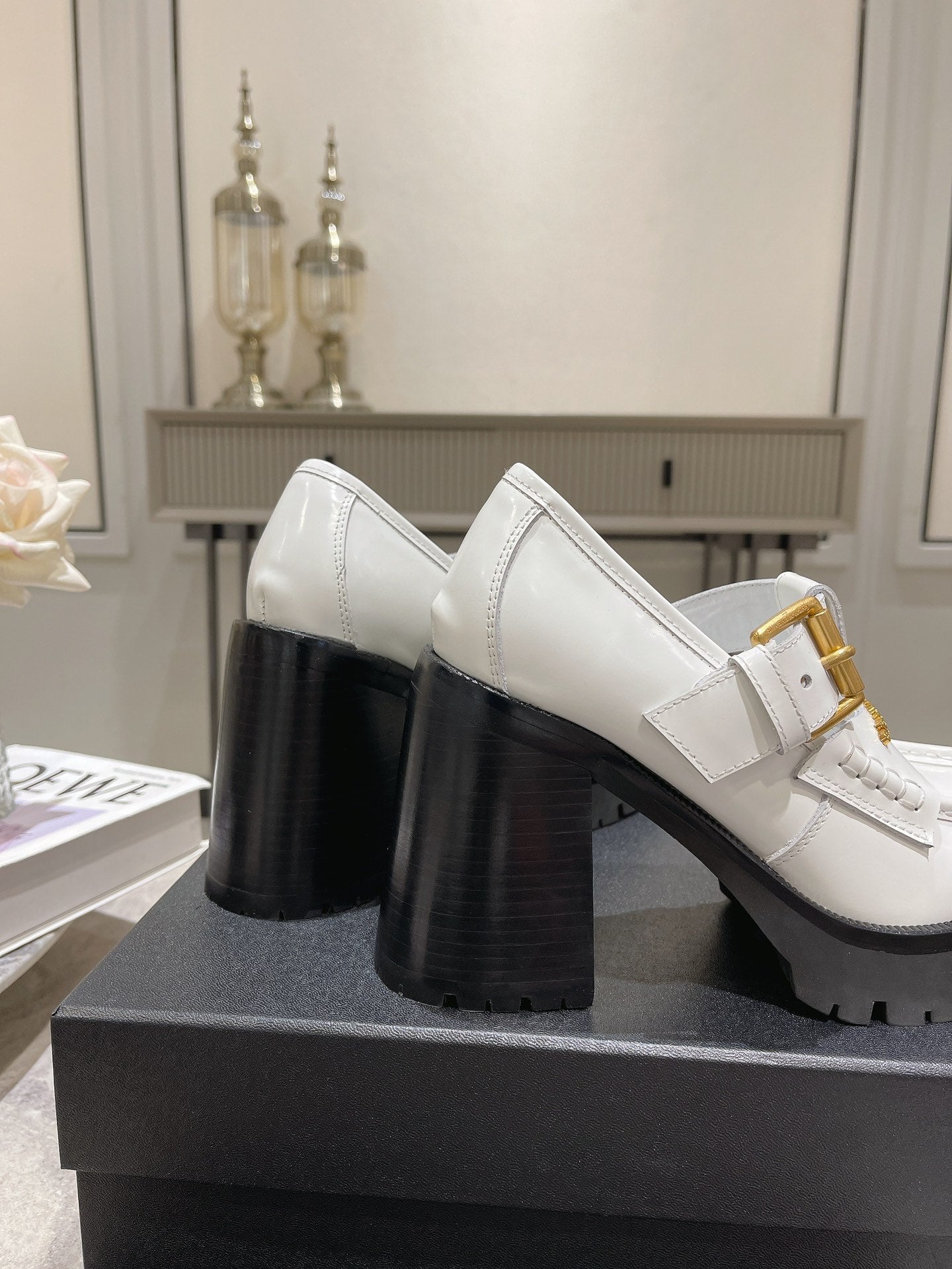 Alexanderwang 2024 Early Spring Hollow-Out Leather Boots – Black Patent with Gold Hardware