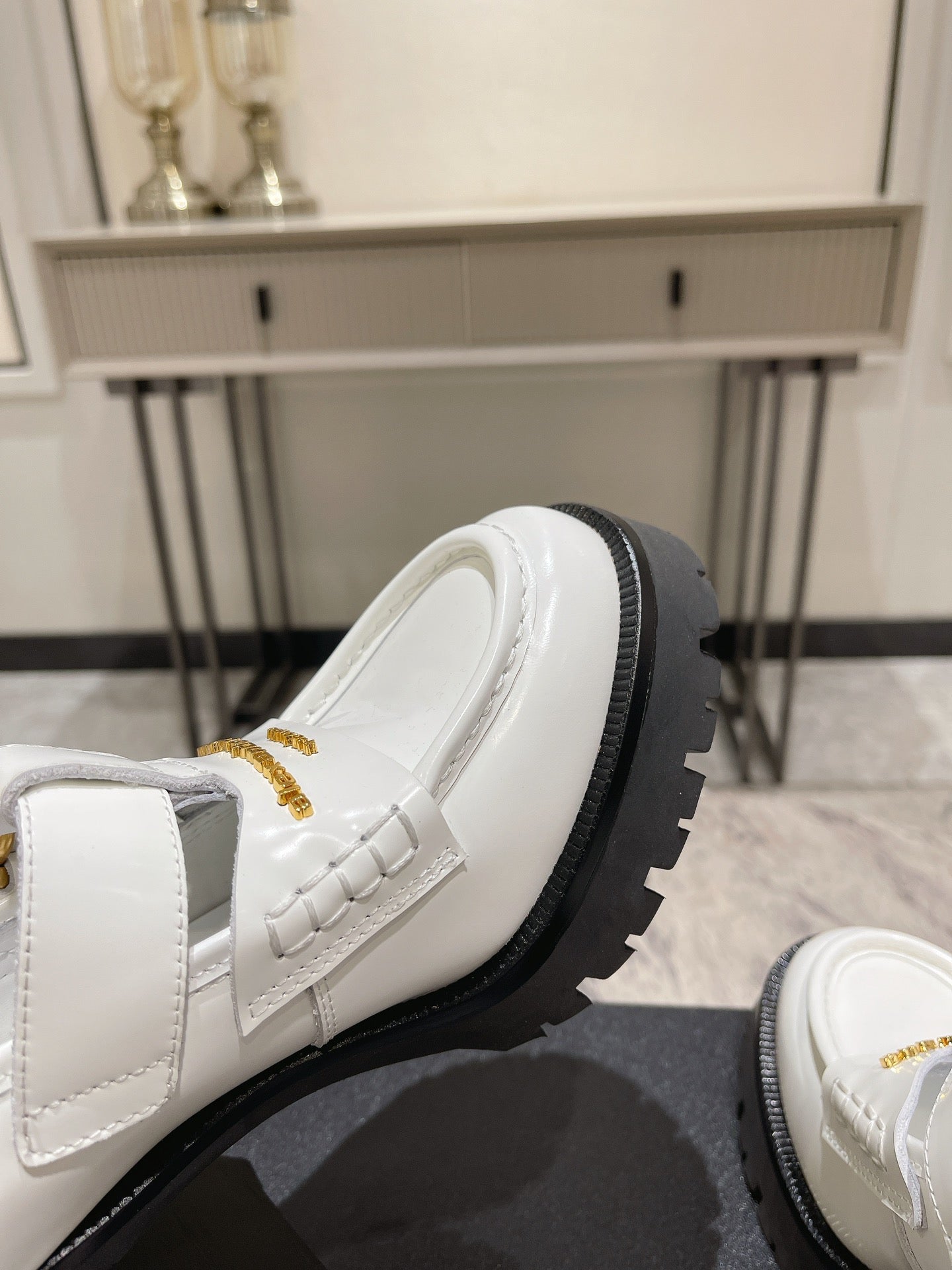 Alexanderwang 2024 Early Spring Hollow-Out Leather Boots – Black Patent with Gold Hardware