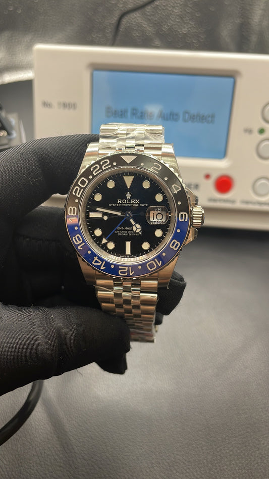 GMT Blue with Black – Sleek Dual-Time Elegance